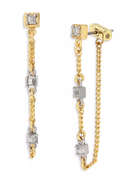 All Saints Stone Chain Front Back Earrings